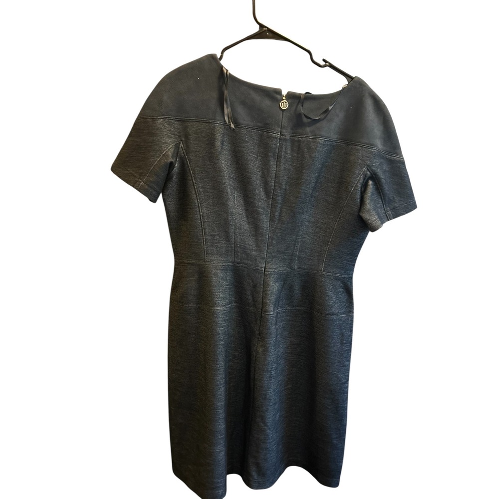 Tommy Hilfiger Dress Size 14 Blue Gray Career Work Office Short‎ Sleeve